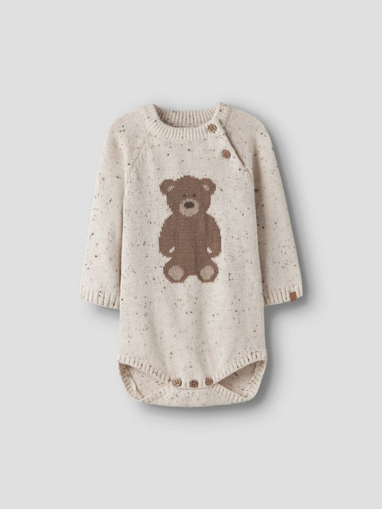 Lil' Atelier Baby GALTO RIA LS KNIT BODY - Turtledove | TEDDY | Torgunns Barneklær AS