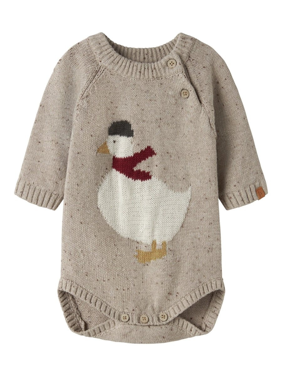 Lil' Atelier baby | GALTO RIA strikket romper – Oxford Tan | Torgunns Barneklær AS