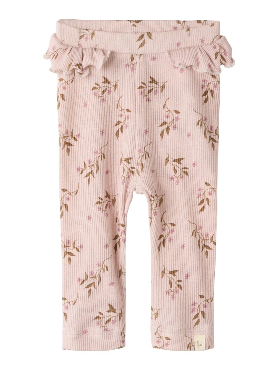 Lil' Atelier Baby GAVO EFI SLIM LEGGING NOOS - Hushed Violet | Flowers | Torgunns Barneklær AS