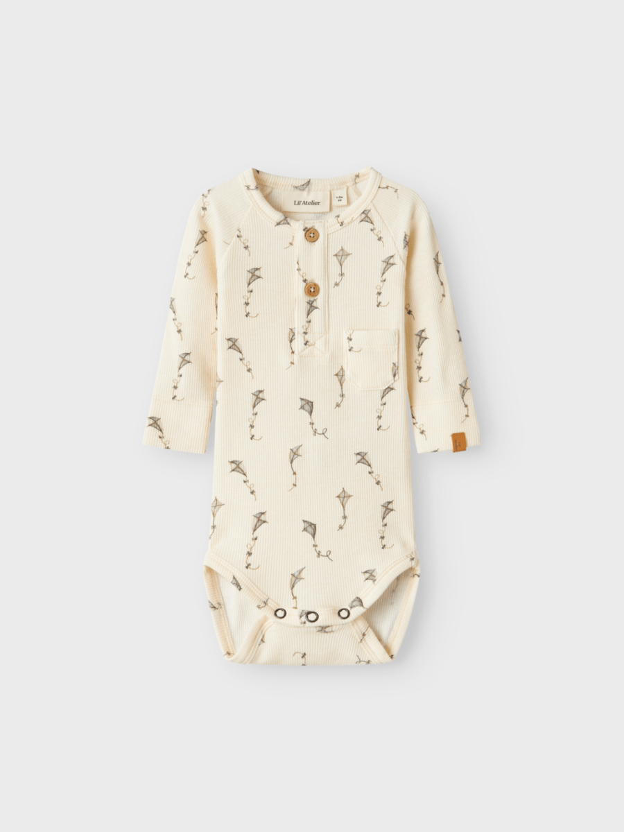 Lil' Atelier BABY GAVO ELM LS SLIM BODY NOOS - Turtledove Kites | Torgunns Barneklær AS