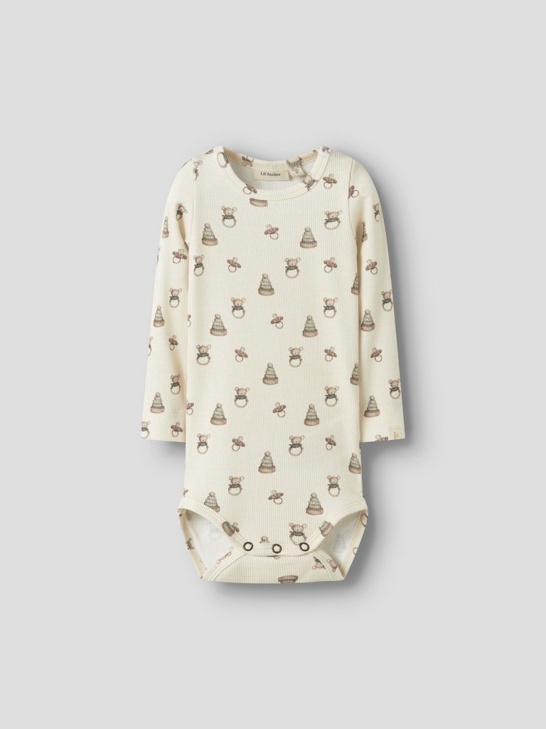 Lil' Atelier Baby GAVO EMO LS SLIM BODY NOOS - Turtledove | TOY | Torgunns Barneklær AS