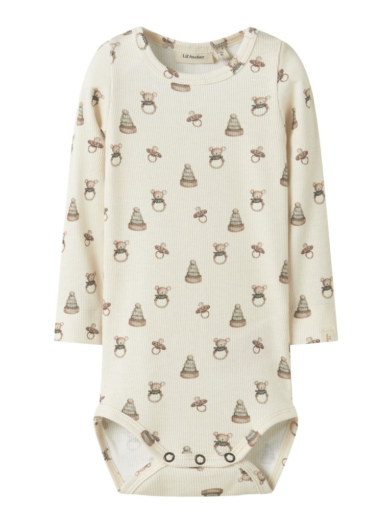 Lil' Atelier Baby GAVO EMO LS SLIM BODY NOOS - Turtledove | TOY | Torgunns Barneklær AS