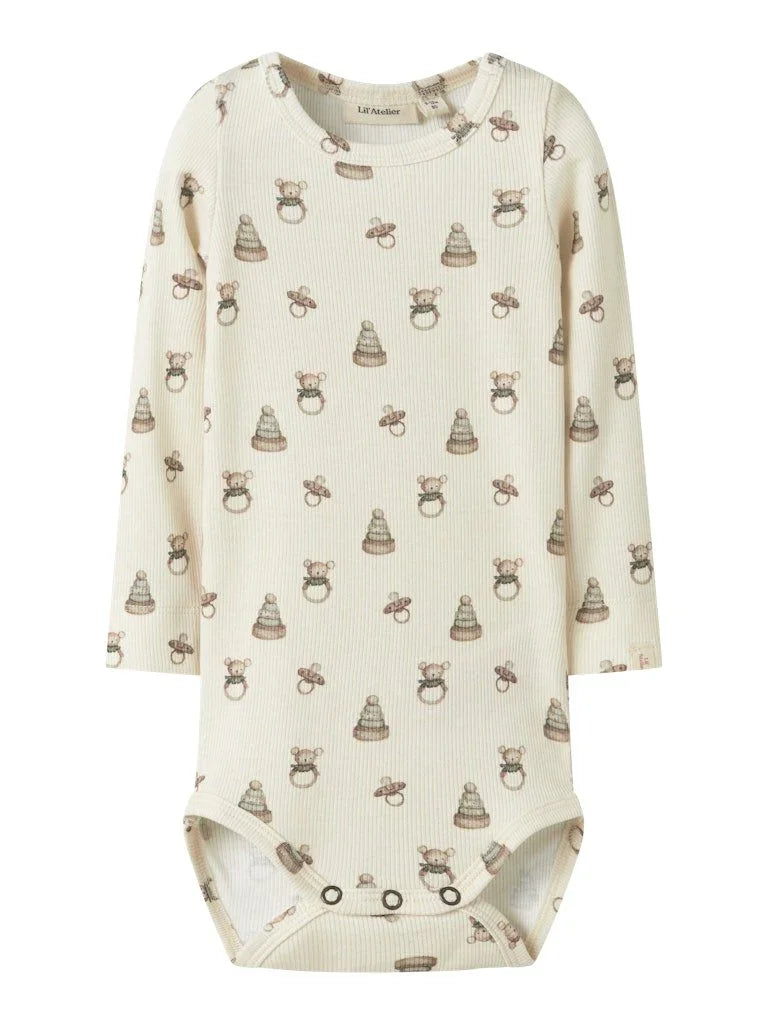 Lil' Atelier Baby GAVO EMO LS SLIM BODY NOOS - Turtledove | TOY | Torgunns Barneklær AS