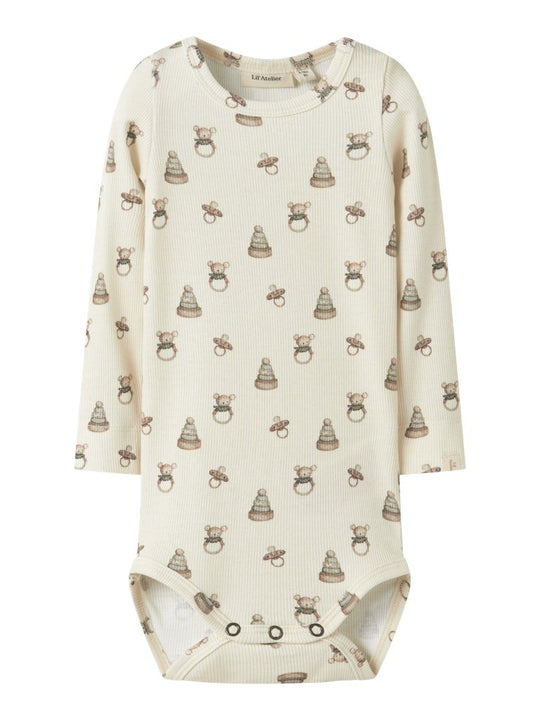 Lil' Atelier Baby GAVO EMO LS SLIM BODY NOOS - Turtledove | TOY | Torgunns Barneklær AS