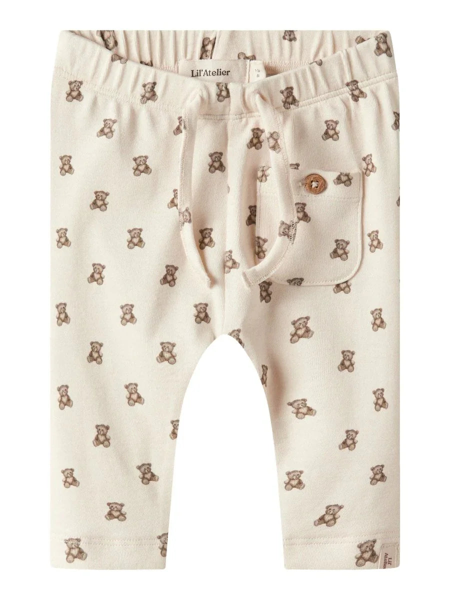 Lil' Atelier Baby GAYO ELI REG PANT NOOS - Turtledove | TEDDYBEAR | Torgunns Barneklær AS