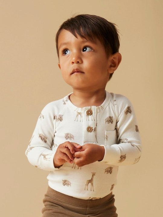 Lil' Atelier Baby GAYO ELM LS SLIM BODY NOOS - Coconut Milk | Little Africa | Torgunns Barneklær AS
