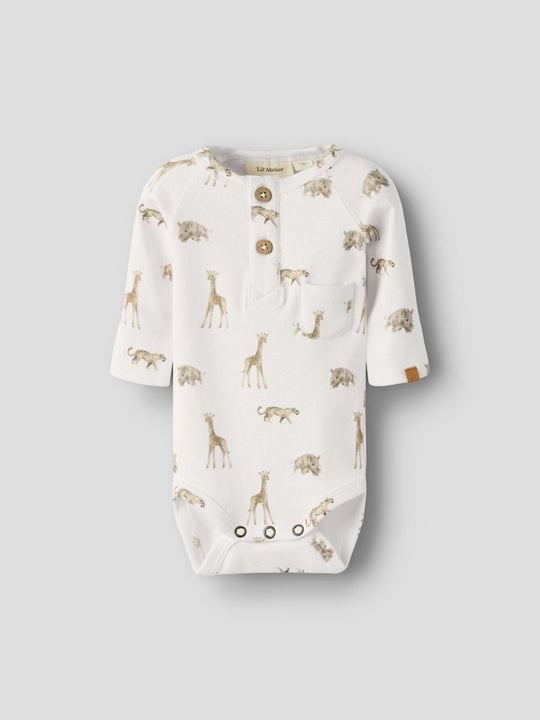 Lil' Atelier Baby GAYO ELM LS SLIM BODY NOOS - Coconut Milk | Little Africa | Torgunns Barneklær AS