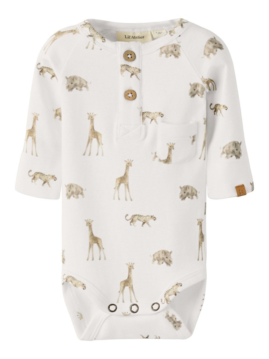 Lil' Atelier Baby GAYO ELM LS SLIM BODY NOOS - Coconut Milk | Little Africa | Torgunns Barneklær AS
