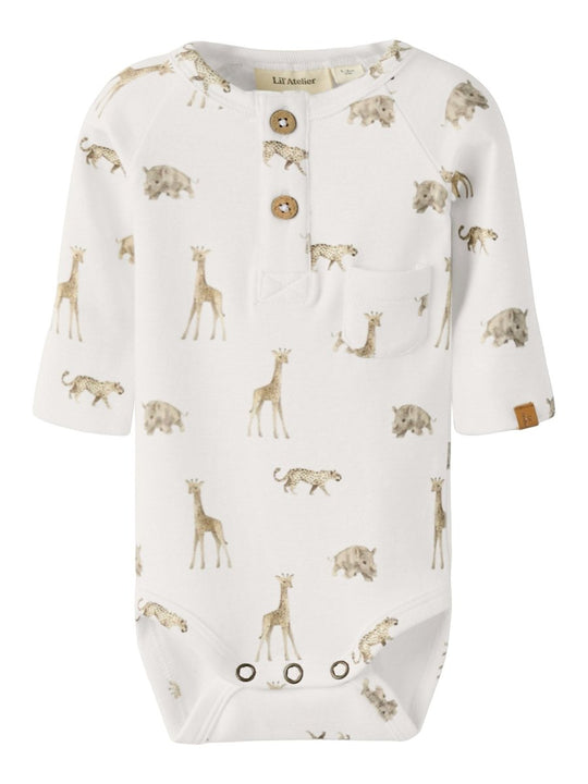 Lil' Atelier Baby GAYO ELM LS SLIM BODY NOOS - Coconut Milk | Little Africa | Torgunns Barneklær AS