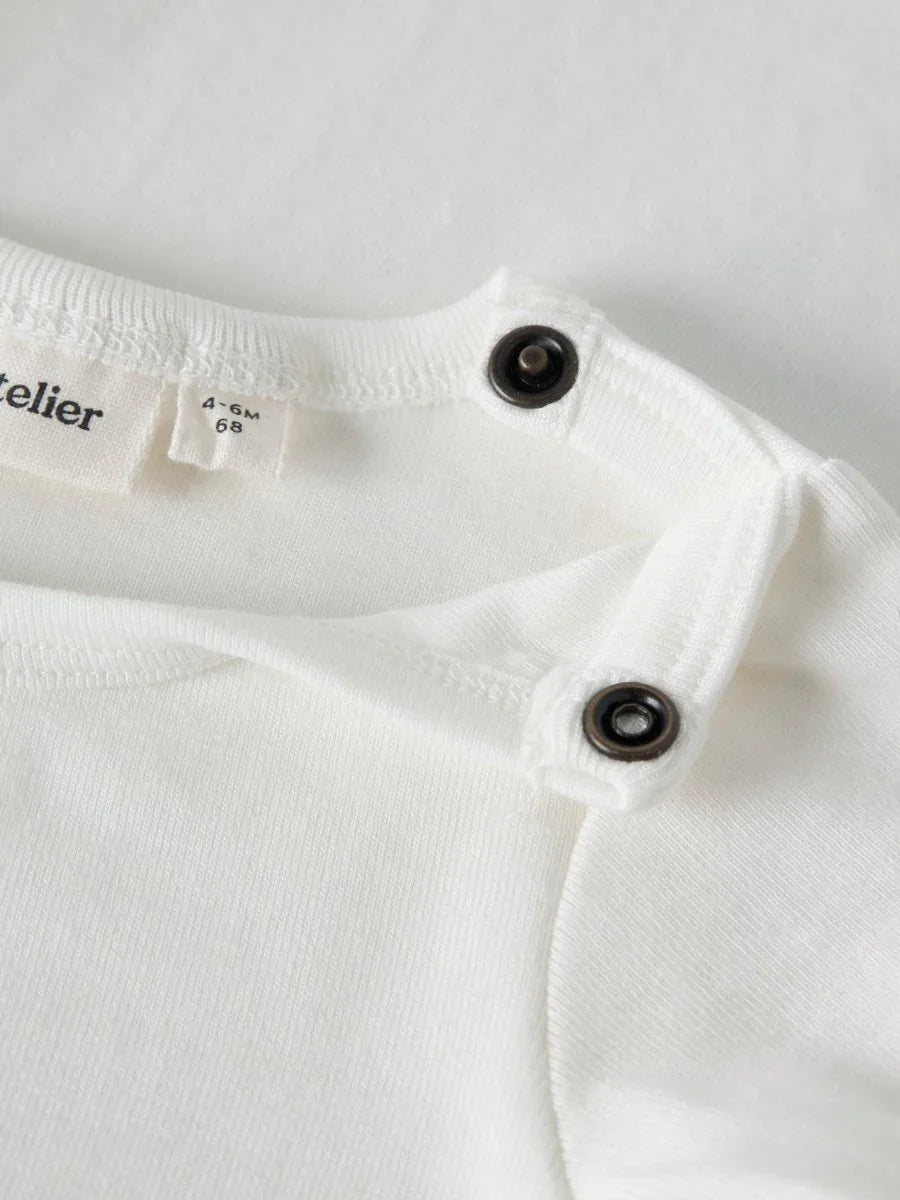 Lil' Atelier Baby GAYO LS SLIM BODY NOOS - Coconut Milk | Torgunns Barneklær AS