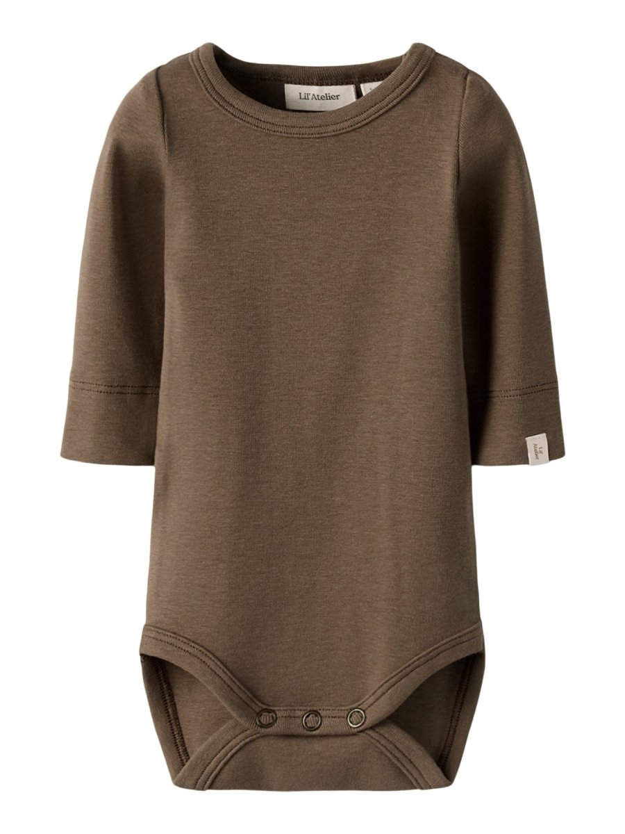 Lil' Atelier Baby GAYO LS SLIM BODY NOOS - Shitake | Torgunns Barneklær AS