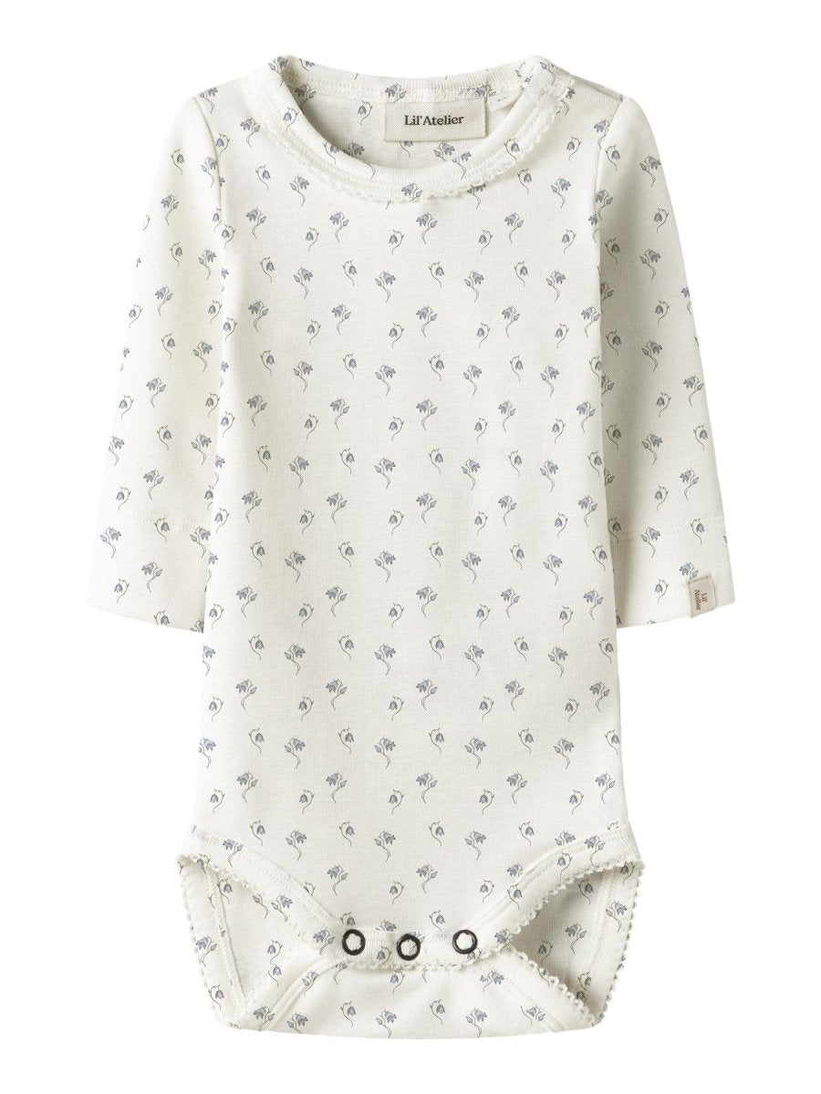 Lil' Atelier Baby GAYO SAG LS SLIM BODY - Coconut Milk | Blåklokke | Torgunns Barneklær AS