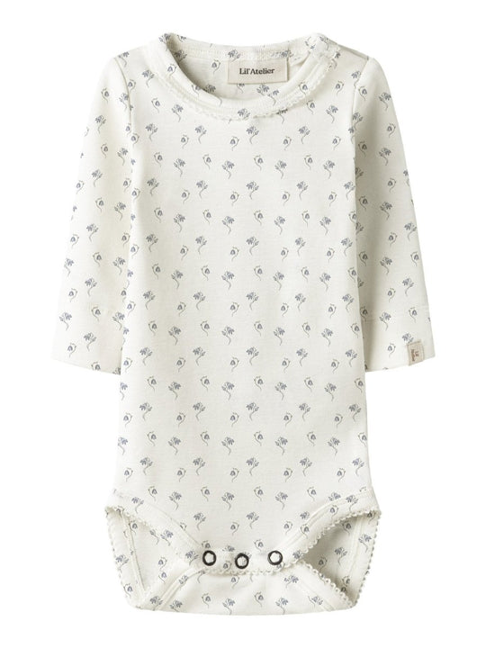 Lil' Atelier Baby GAYO SAG LS SLIM BODY - Coconut Milk | Blåklokke | Torgunns Barneklær AS