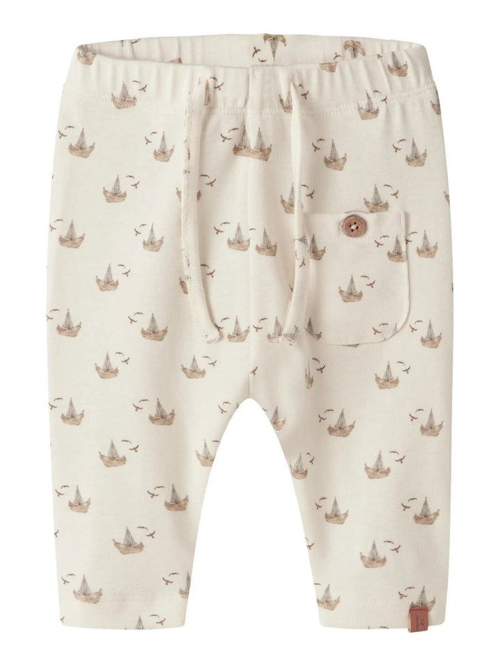 Lil Atelier Baby GAYO SAK LOOSE bukse - Coconut Milk | Boat | Torgunns Barneklær AS