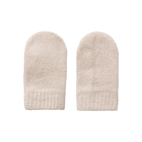 Lil' Atelier BABY GENE NIO KNIT MITTENS - Sandshell Melange | Torgunns Barneklær AS
