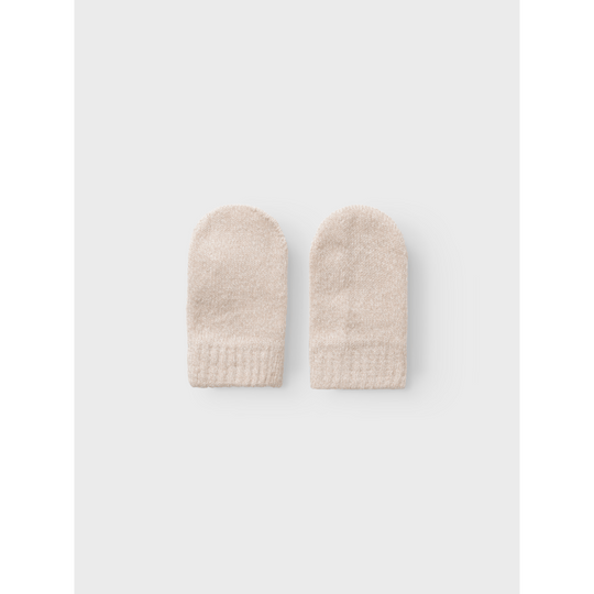 Lil' Atelier BABY GENE NIO KNIT MITTENS - Sandshell Melange | Torgunns Barneklær AS