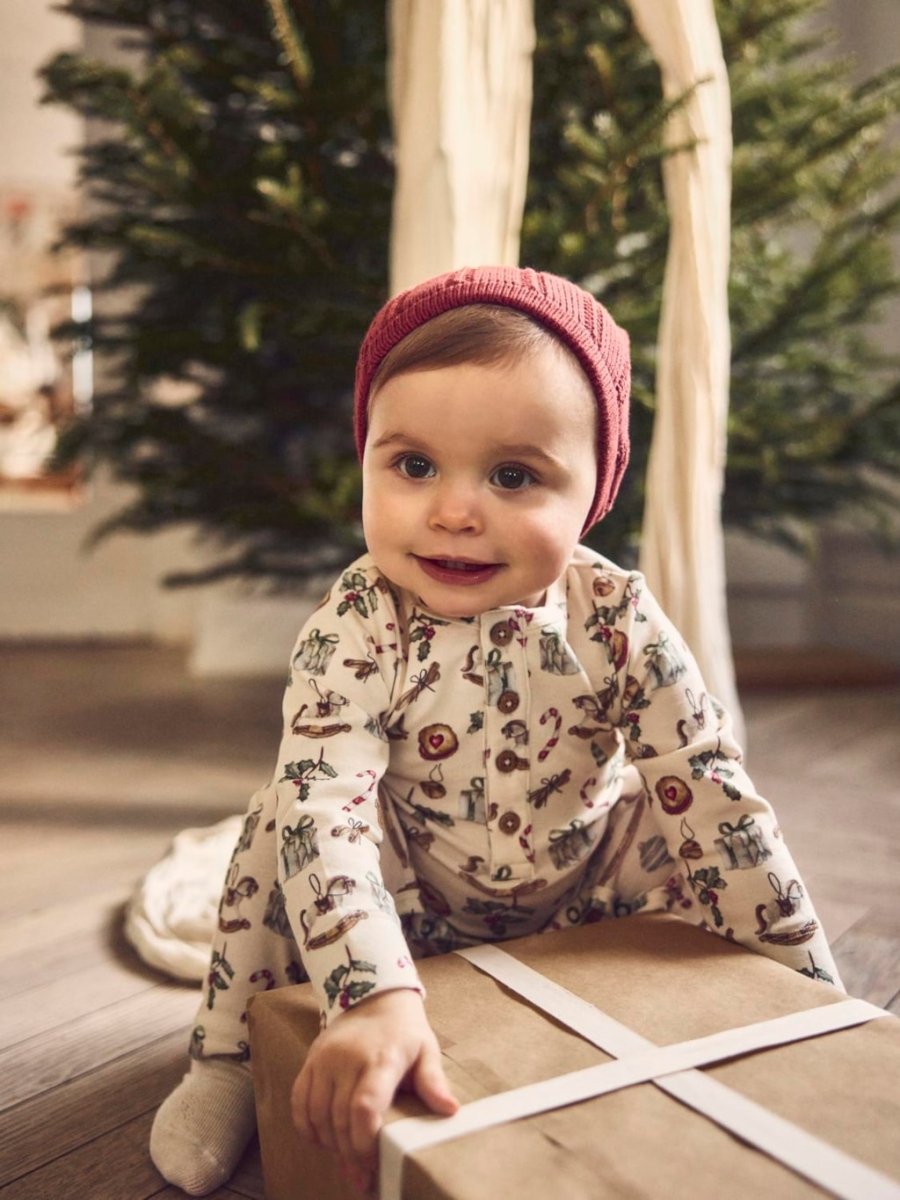 Lil' Atelier BABY GIO LS XMAS SUIT - Turtledove | Torgunns Barneklær AS