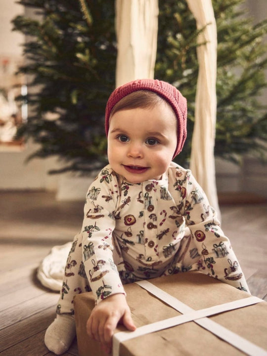 Lil' Atelier BABY GIO LS XMAS SUIT - Turtledove | Torgunns Barneklær AS