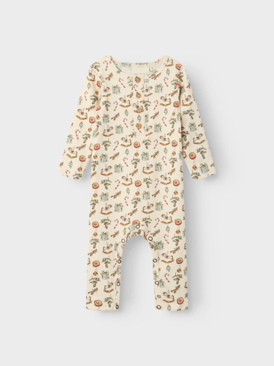 Lil' Atelier BABY GIO LS XMAS SUIT - Turtledove | Torgunns Barneklær AS