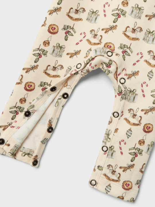 Lil' Atelier BABY GIO LS XMAS SUIT - Turtledove | Torgunns Barneklær AS