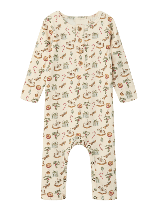 Lil' Atelier BABY GIO LS XMAS SUIT - Turtledove | Torgunns Barneklær AS