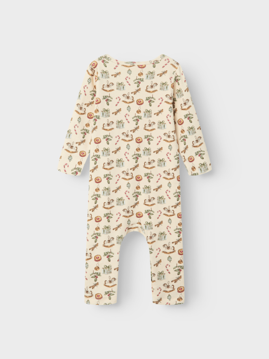 Lil' Atelier BABY GIO LS XMAS SUIT - Turtledove | Torgunns Barneklær AS