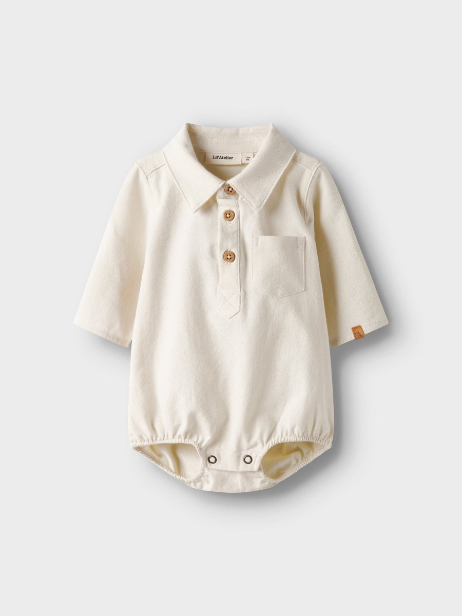 Lil' Atelier Baby HADAM LS BODY SHIRT - Turtledove | Torgunns Barneklær AS