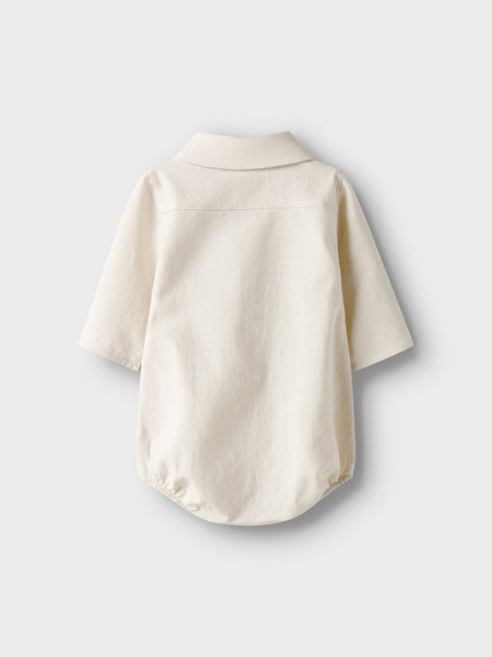 Lil' Atelier Baby HADAM LS BODY SHIRT - Turtledove | Torgunns Barneklær AS