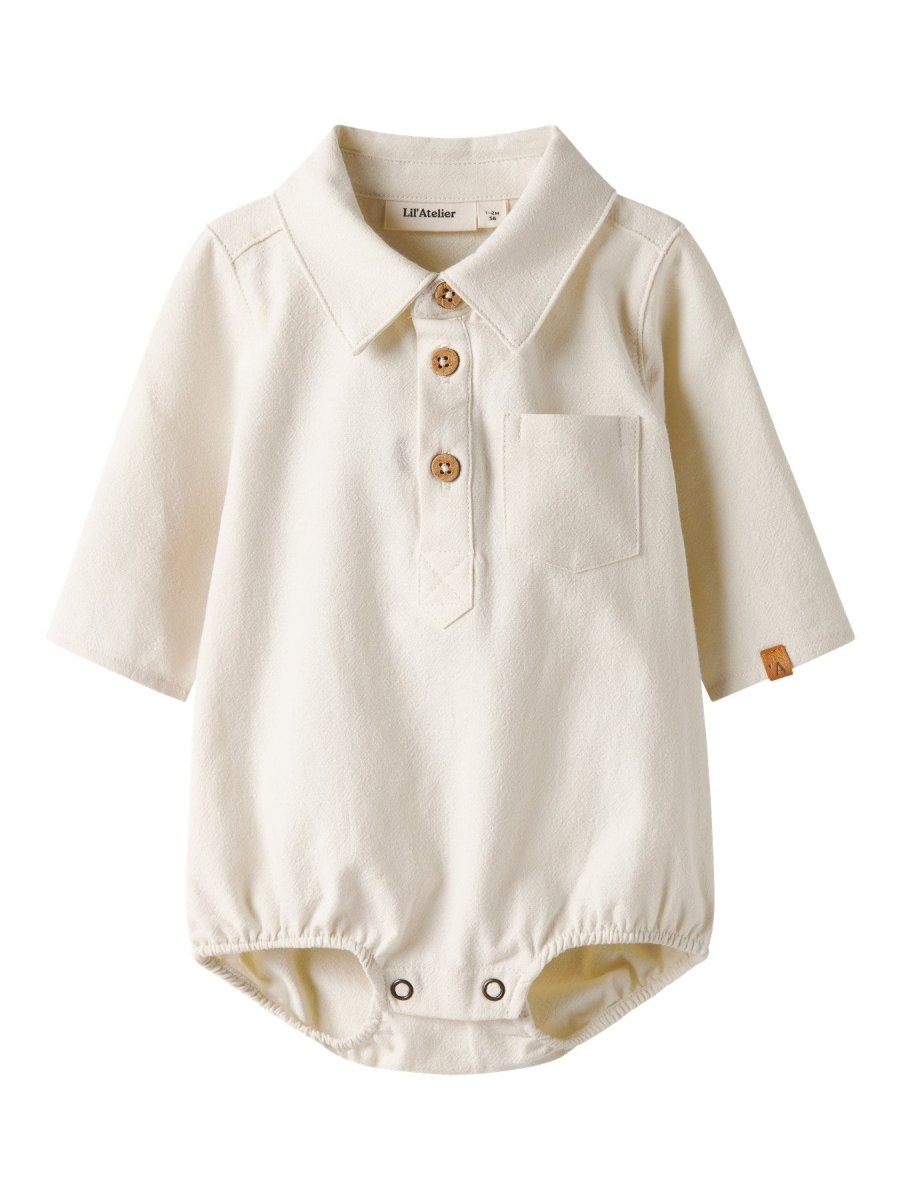 Lil' Atelier Baby HADAM LS BODY SHIRT - Turtledove | Torgunns Barneklær AS