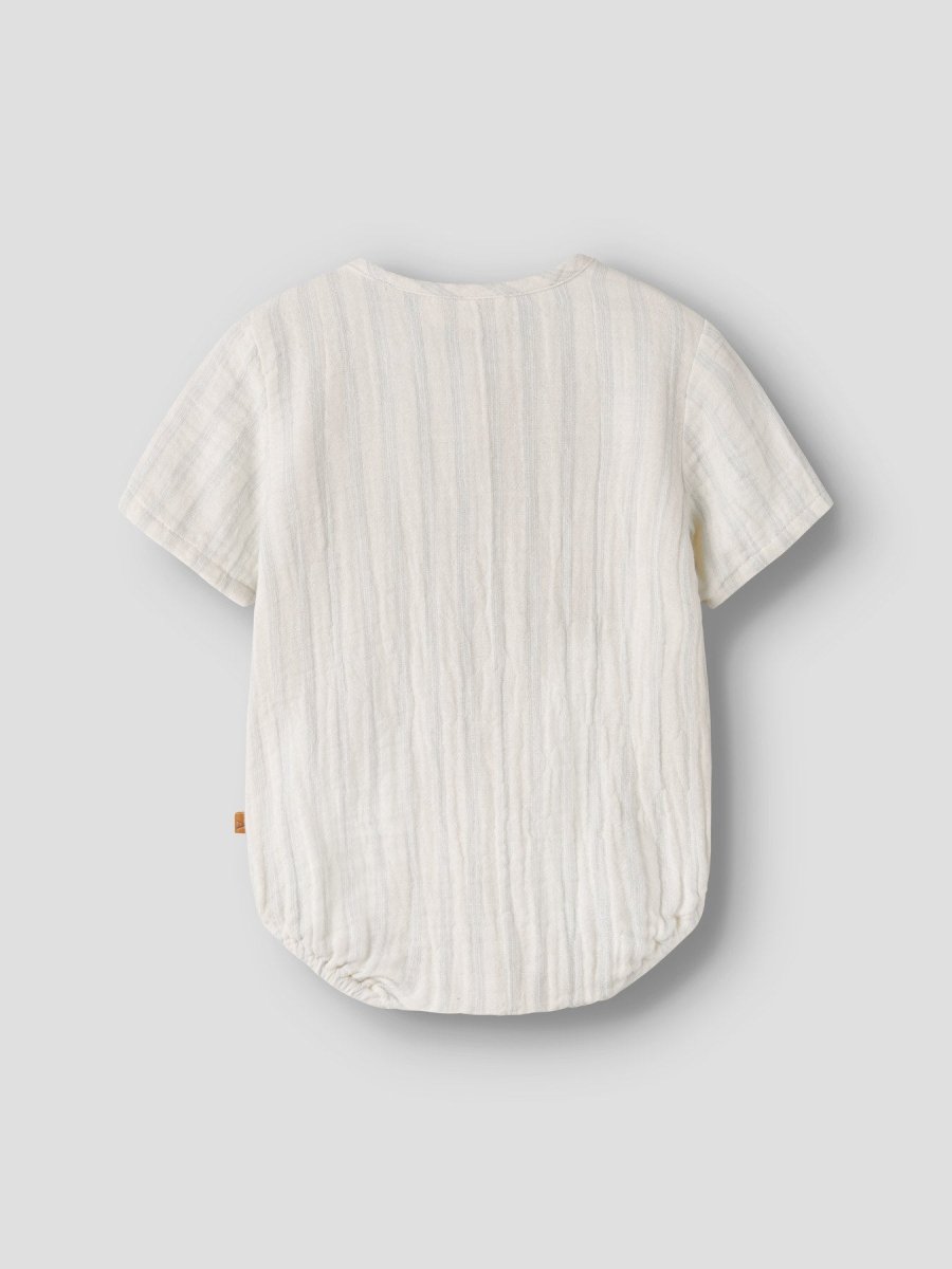 Lil Atelier Baby HAGI romper - Coconut Milk| Dusty Blue | Torgunns Barneklær AS