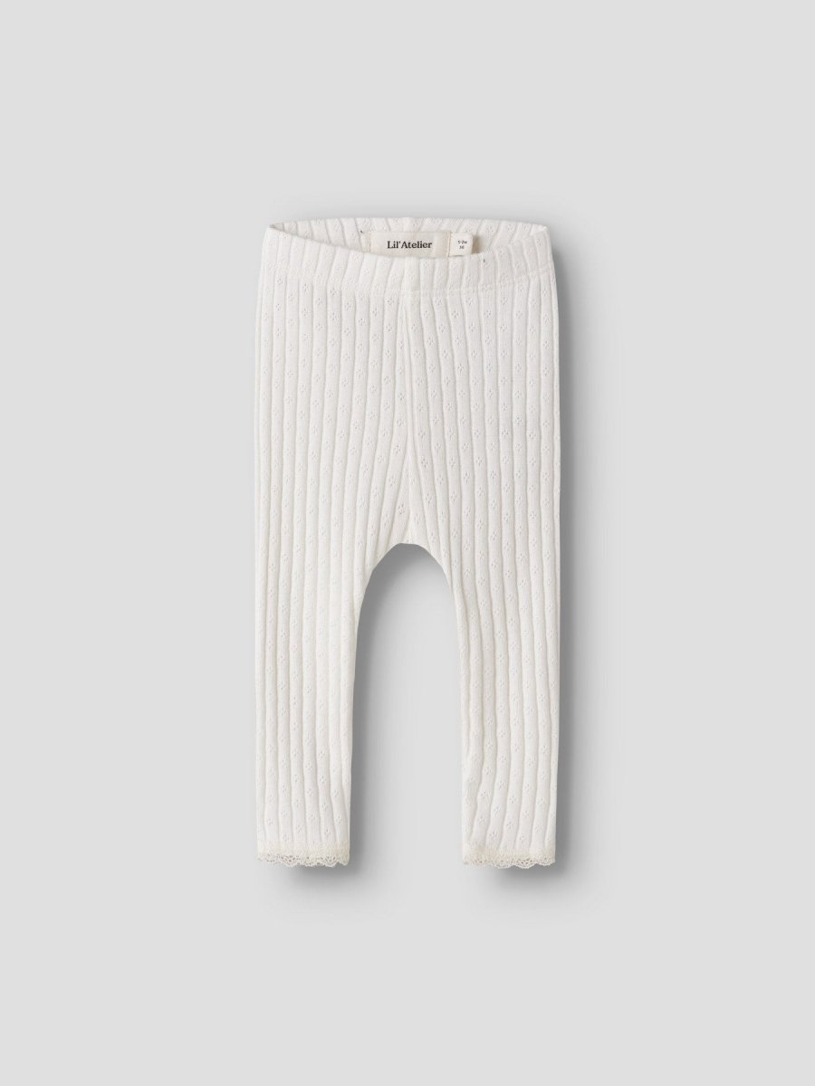 Lil Atelier Baby HALDIS SLIM leggings - Coconut Milk | Torgunns Barneklær AS