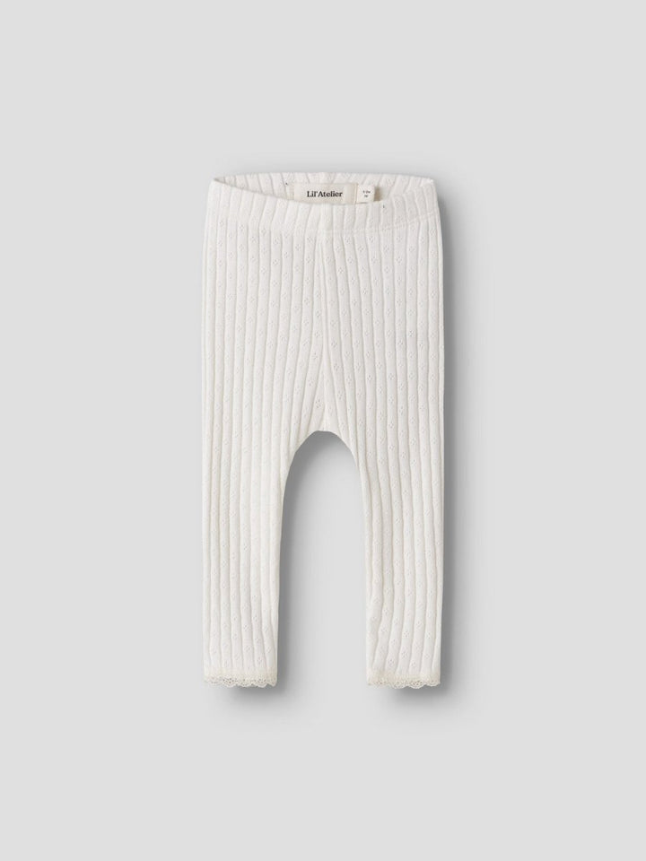Lil Atelier Baby HALDIS SLIM leggings - Coconut Milk | Torgunns Barneklær AS
