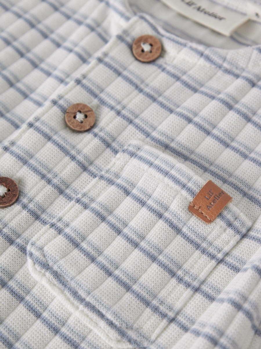 Lil Atelier Baby HALDUR romper - Coconut Milk | Dusty Blue | Torgunns Barneklær AS