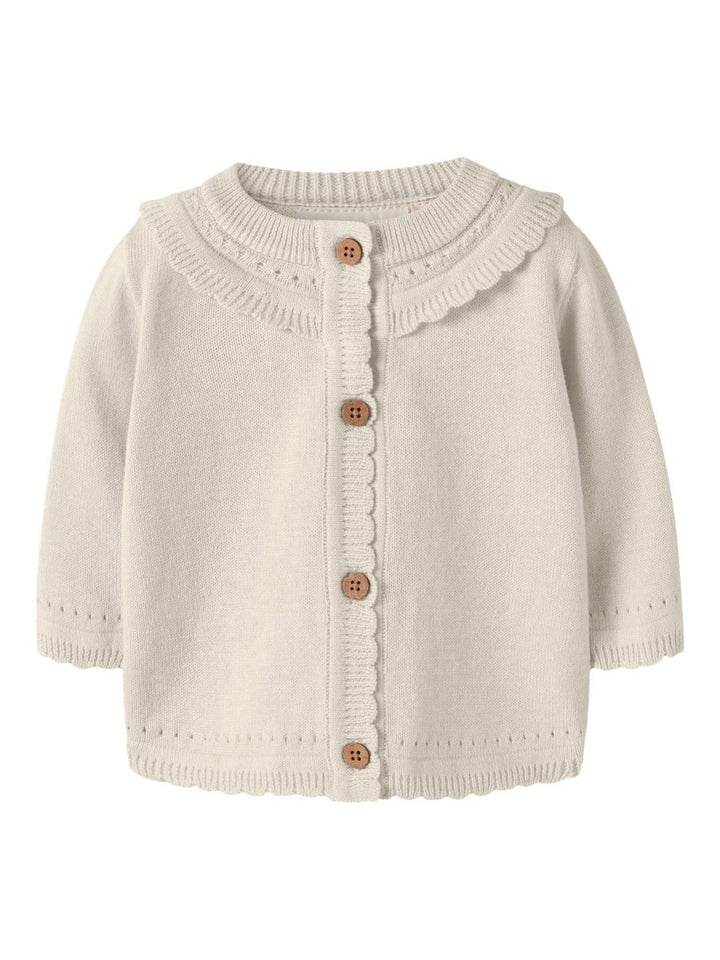 Lil Atelier Baby HAO strikket cardigan - Coconut Milk | Torgunns Barneklær AS