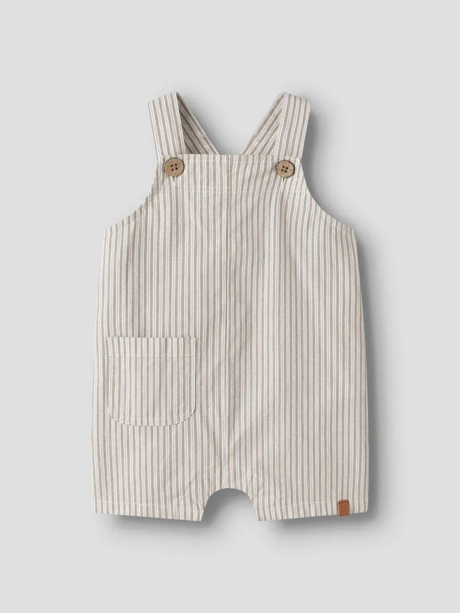 Lil Atelier Baby HELO LOOSE kort overall - Coconut Milk | Coca Mocha | Torgunns Barneklær AS