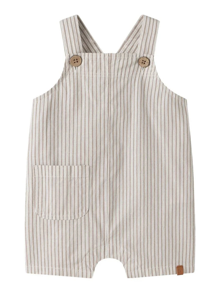 Lil Atelier Baby HELO LOOSE kort overall - Coconut Milk | Coca Mocha | Torgunns Barneklær AS