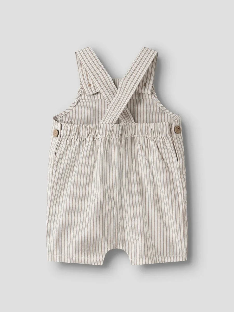 Lil Atelier Baby HELO LOOSE kort overall - Coconut Milk | Coca Mocha | Torgunns Barneklær AS