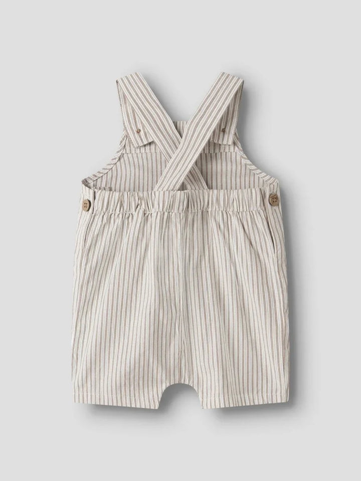 Lil Atelier Baby HELO LOOSE kort overall - Coconut Milk | Coca Mocha | Torgunns Barneklær AS