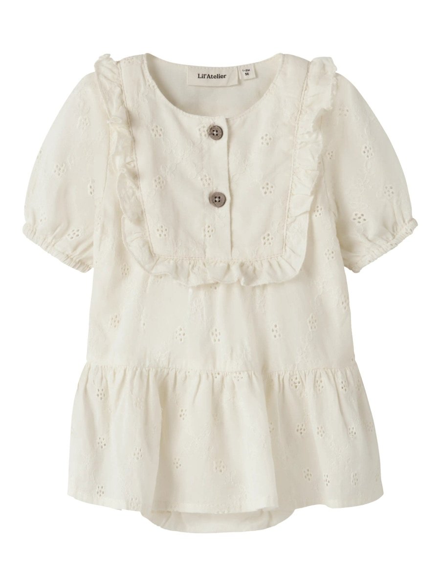 Lil' Atelier Baby HOSA LOOSE bodykjole - Coconut Milk | Torgunns Barneklær AS