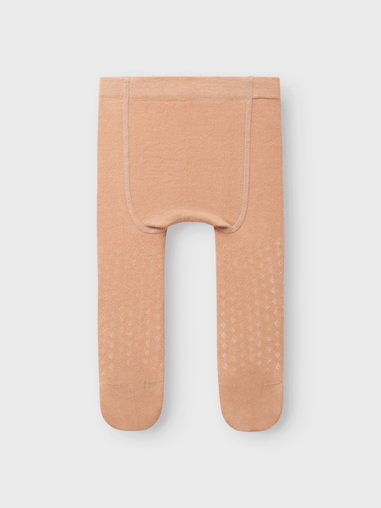 Lil' Atelier BABY ILSO ANA POINTELLE PANTYHOSE - Rugby Tan | Torgunns Barneklær AS