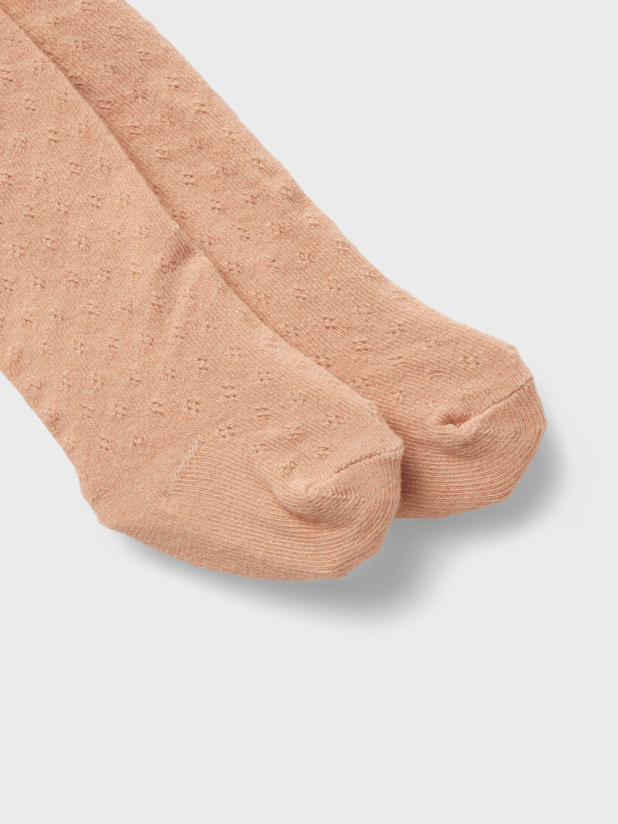 Lil' Atelier BABY ILSO ANA POINTELLE PANTYHOSE - Rugby Tan | Torgunns Barneklær AS