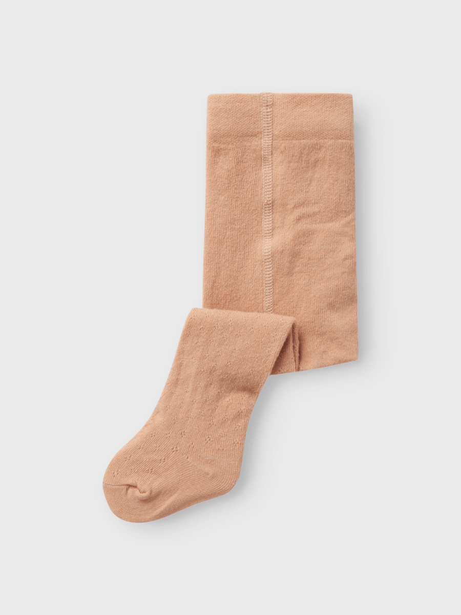 Lil' Atelier BABY ILSO ANA POINTELLE PANTYHOSE - Rugby Tan | Torgunns Barneklær AS