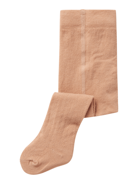 Lil' Atelier BABY ILSO ANA POINTELLE PANTYHOSE - Rugby Tan | Torgunns Barneklær AS