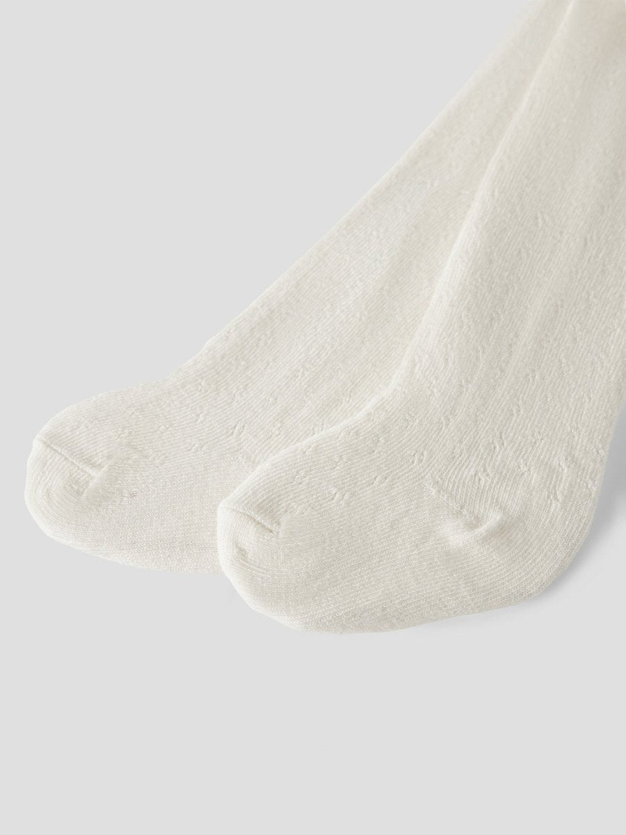 Lil' Atelier Baby ILSO RUG POINTELLE PANTYHOSE - Turtledove | Torgunns Barneklær AS