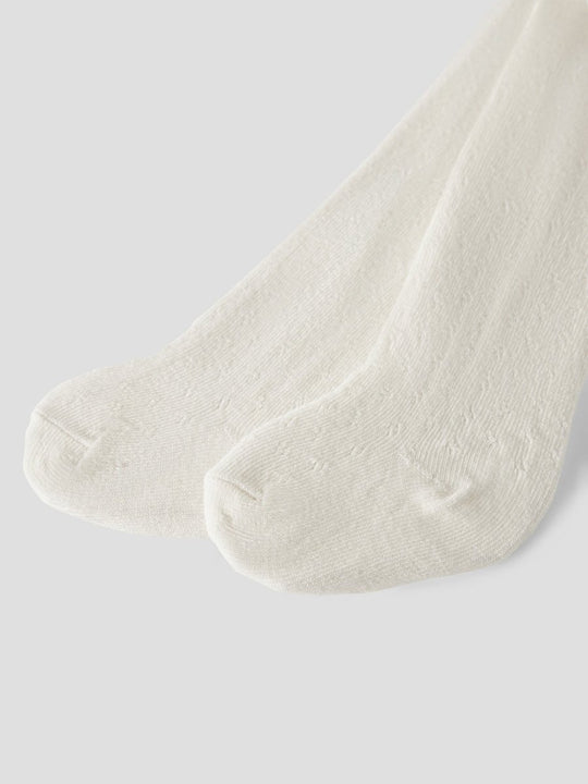 Lil' Atelier Baby ILSO RUG POINTELLE PANTYHOSE - Turtledove | Torgunns Barneklær AS