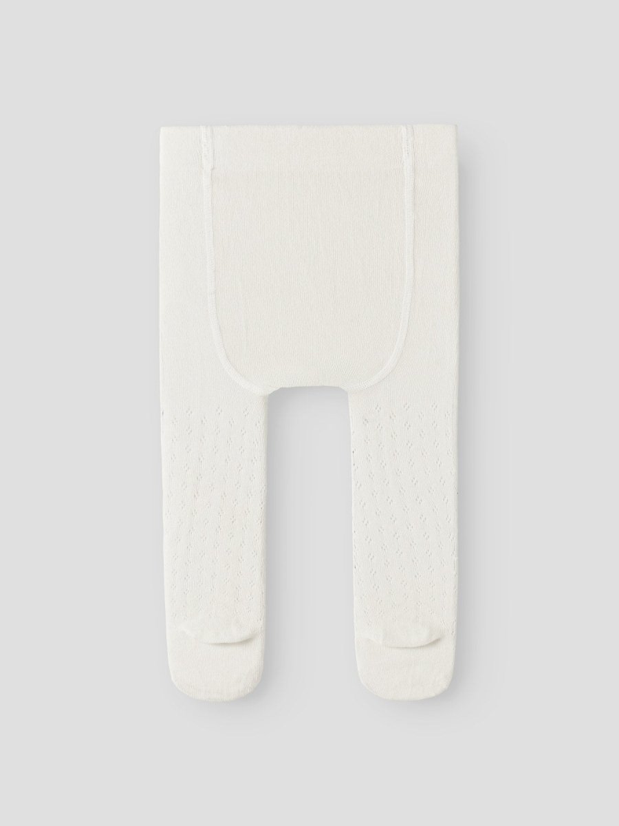 Lil' Atelier Baby ILSO RUG POINTELLE PANTYHOSE - Turtledove | Torgunns Barneklær AS