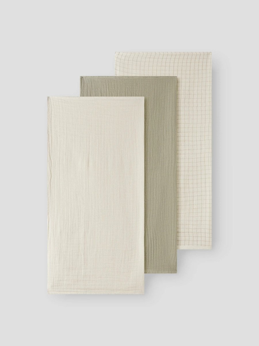 Lil’ Atelier Baby ISLEY 3-pk gulpekluter – Moss Gray/Turtledove | Torgunns Barneklær AS