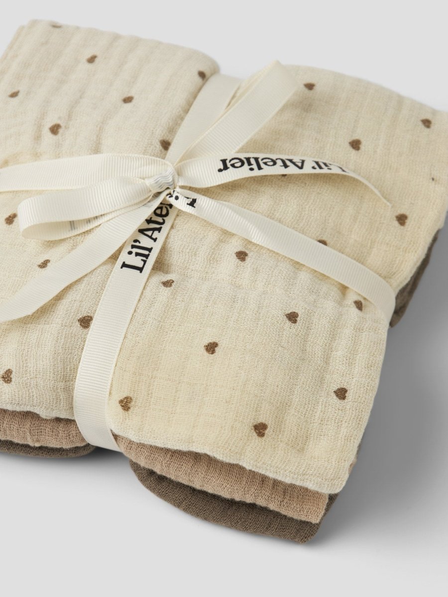 Lil' Atelier Baby ISLEY 3PK NAPPIES - Turtledove | Torgunns Barneklær AS