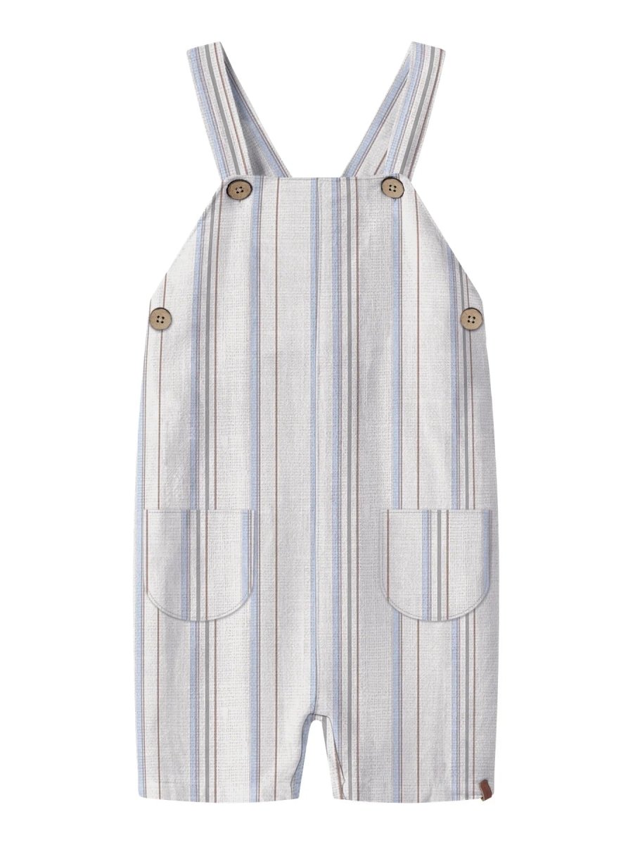 Lil Atelier Baby JERAN LOOSE kort overall - Coconut Milk | Torgunns Barneklær AS