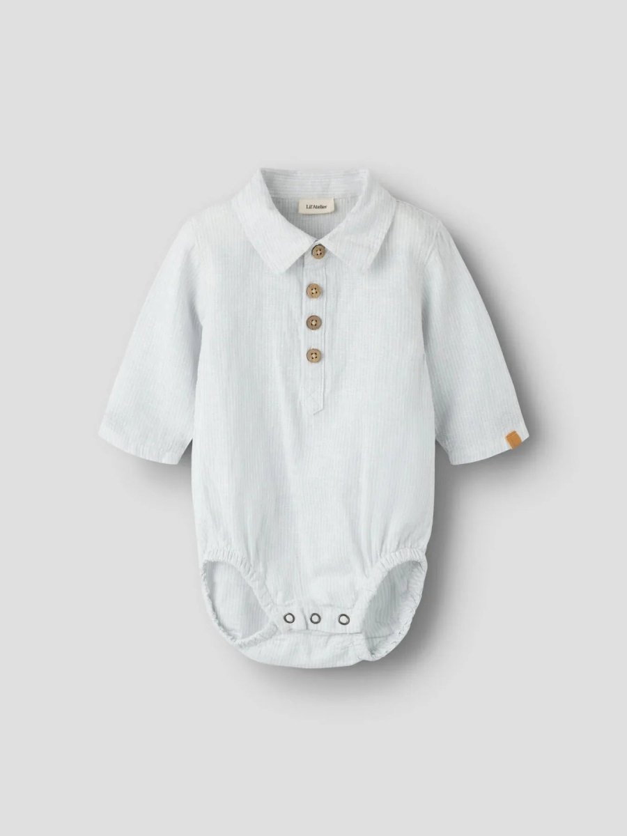 Lil Atelier Baby JESPER bodyskjorte - Gray Dawn | Torgunns Barneklær AS